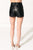GARNET Black Leather Shorts | GARNET Shorts en cuir noir
