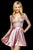 Sherri Hill - 53114 Beaded Lace Plunging V-Neck Short Dress In Pink