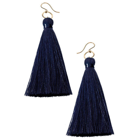 Tassel Earrings - Navy