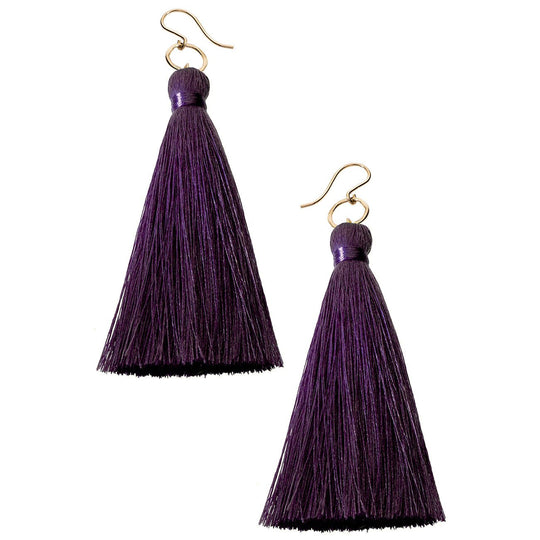 Tassel Earrings - Purple