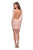 La Femme - 28192 Long Sleeve Backless Faux Wrap Dress In Pink