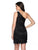 Intrigue by Blush - 618 Asymmetrical Neckline Sequined Sheath Dress In Black