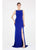Saboroma - 4247 Embellished Bateau Trumpet Dress In Blue