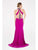 Saboroma - 4257 Jewel Beaded Embellished Racerback Evening Gown In Pink