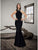 Saboroma - 4257 Jewel Beaded Embellished Racerback Evening Gown In Black