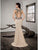 Saboroma - 4270 Beaded Embellished Sheer Overlay Mermaid Gown In Neutral