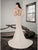 Saboroma - 4273 Embellished Bateau Mermaid Dress With Train In Neutral