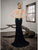 Saboroma - 4283 Applique High Halter Trumpet Dress In Black