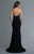Saboroma - 4134 Pearl Beaded Sheer Neckline and Sleeve Mermaid Gown In Black