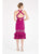 Saboroma - 4312 Crisscross Back Ruffled Hem Tea Length Dress In Pink