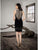 Saboroma - 4326 Jewel Sheath Cocktail Dress In Black