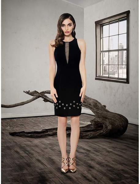 Saboroma - 4326 Jewel Sheath Cocktail Dress In Black