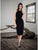 Saboroma - 4334 Beaded Bandeau Halter Style Sheath Knee Length Dress In Black