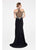 Saboroma - 4391 Embellished High Halter Trumpet Dress In Black