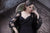 Saboroma - 4113 Embroidered Illusion Cape Trumpet Gown In Black