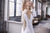 Saboroma - 4129 Metallic Beaded Sleeve Illusion Plunge Gown In White