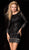 Scala - 48356 Sequined Jewel Neck Sheath Dress in Black