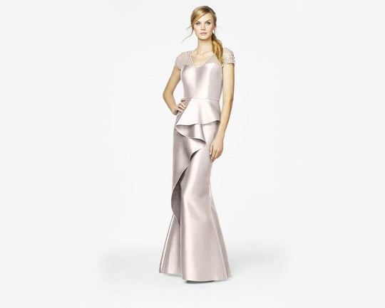 Daymor Couture - 370 V-Neck Mermaid Evening Gown in Pink