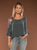 Merritt Charles -  Dante Blouse - Steel Blue / Black