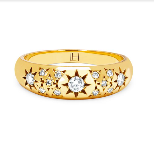 Pavé Star Set Rounded Ring Large