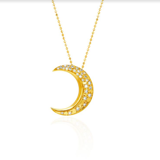 Pavé Crescent Moon Pendant