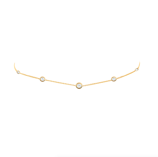 NEW! 5 Moonstone Orbit Bezel Choker