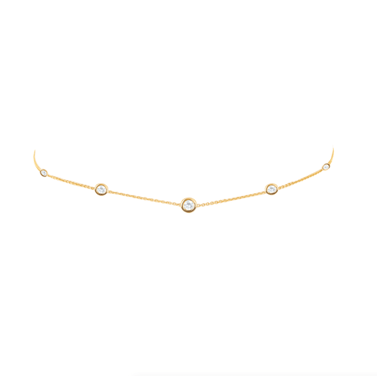 Logan Hollowell - NEW! 5 Moonstone Orbit Bezel Choker