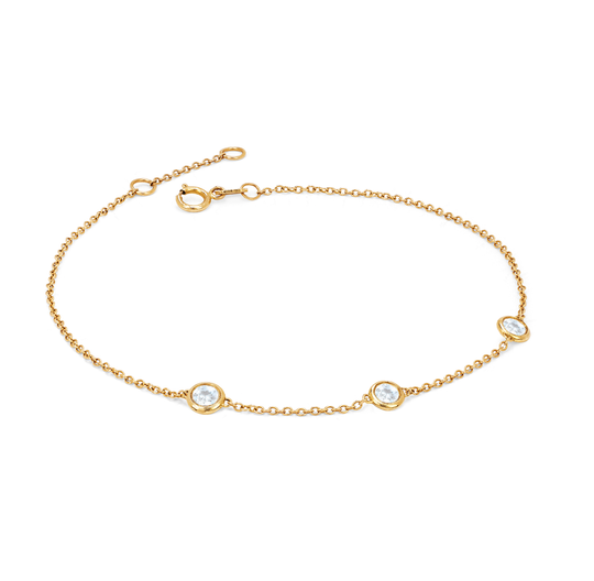NEW! 3 Moonstone Orbit Bezel Bracelet