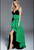 60319 Ruffled Sash Accented High Slit Velvet Gown