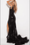 55606 Sequined Deep V-neck Trumpet Dress