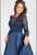 JVN48833 Beaded Sheer Lon Sleeves Pleated Ballgown
