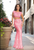 Two-Piece Floral Beaded Cap Sleeve Bateau Neck Sheath Dress 24241