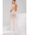 JVN48761 Crystal Embellished Fitted V-Neck Evening Gown