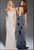 60653 Scallop Motif Beaded Sheath Long Gown
