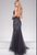 JVN33695 Plunging Cutout Illusion High Neck Gown