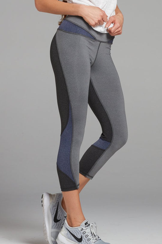 Selena Colorblock Capri- Heather Grey