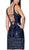 Cinderella Divine - J0247 Bedazzled V-neck Sheath Cocktail Dress In Blue