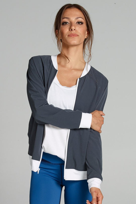 Serena Bomber Jacket - Carbon/White