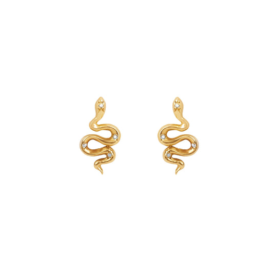 NEW! Kundalini Snake Studs with Diamonds