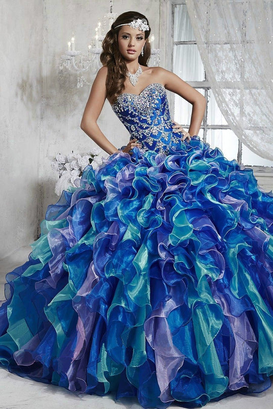 Quinceanera Collection - 26788 Fully Beaded Sweetheart Ruffle Ballgown