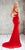 Angela and Alison - Exquisite High Neck Jersey Long Evening Gown 771098 in Red