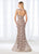 Illusion Lace Bateau Evening Dress 118671 in Brown and Silver