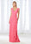 Mon Cheri Cameron Blake Cap Sleeve Wrap Tie Scalloped Evening Gown 118668 In Pink