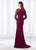 Cameron Blake - 118672 Quarter Sleeve Front Twist Chiffon Evening Gown In Red