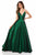 Sherri Hill - 51822 Plunging Empire Taffeta A Line Dress In Green
