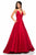Sherri Hill - 51822 Plunging Empire Taffeta A Line Dress In Red