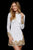 Sherri Hill - 52113 Beaded Long Sleeve Short Sheath Dress In White and Gold