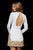 Sherri Hill - 52113 Beaded Long Sleeve Short Sheath Dress In White and Gold