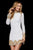 Sherri Hill - 52113 Beaded Long Sleeve Short Sheath Dress In White and Gold