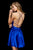 Sherri Hill - 52156 Short Scoop Neck Satin Dress In Blue